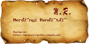 Merényi Renátó névjegykártya
